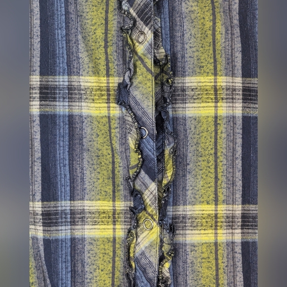 Stetson XL Plaid Cotton Dress With Snaps And Ruffles - Picture 4 of 10